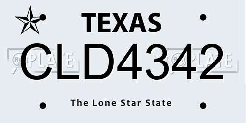 CLD4342 Texas License Plate