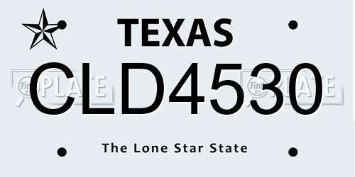 CLD4530 Texas License Plate