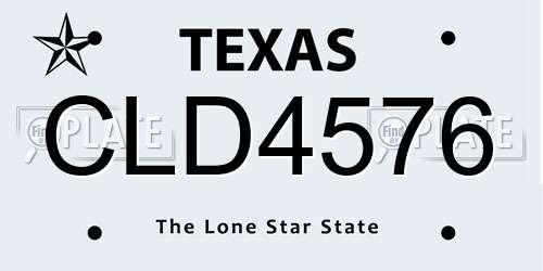 CLD4576 Texas License Plate