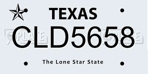 CLD5658 Texas License Plate