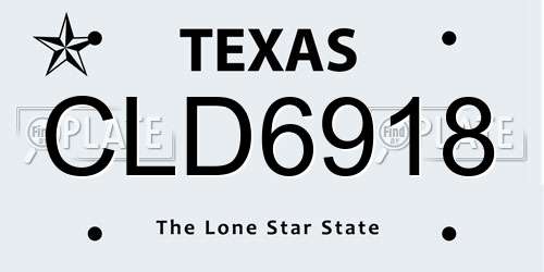 CLD6918 Texas License Plate