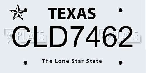 CLD7462 Texas License Plate