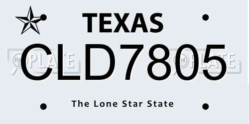CLD7805 Texas License Plate