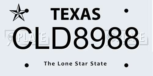 CLD8988 Texas License Plate