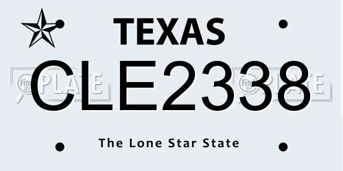 CLE2338 Texas License Plate