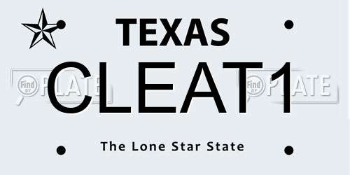 CLEAT1 Texas License Plate