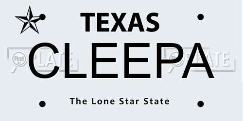 CLEEPA Texas License Plate