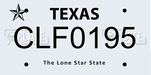 CLF0195 Texas License Plate