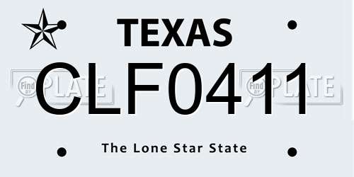 CLF0411 Texas License Plate