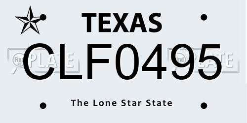 CLF0495 Texas License Plate
