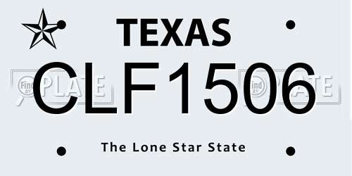 CLF1506 Texas License Plate