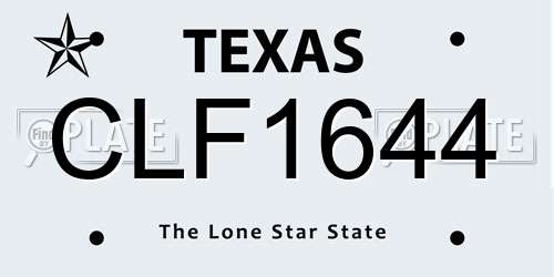 CLF1644 Texas License Plate