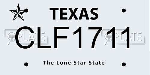 CLF1711 Texas License Plate