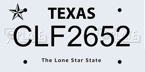 CLF2652 Texas License Plate