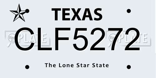 CLF5272 Texas License Plate