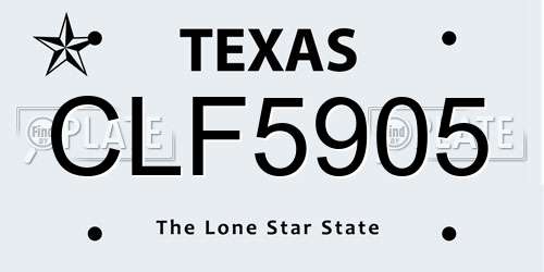CLF5905 Texas License Plate