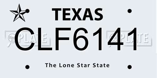 CLF6141 Texas License Plate