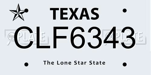 CLF6343 Texas License Plate
