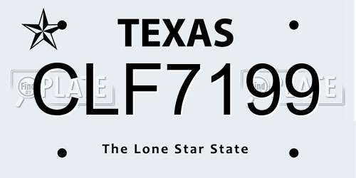 CLF7199 Texas License Plate