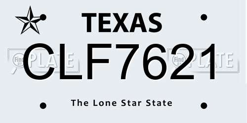 CLF7621 Texas License Plate