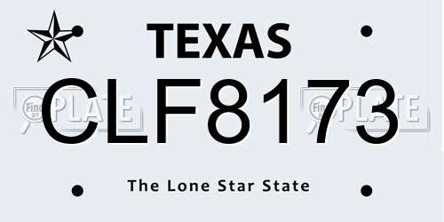 CLF8173 Texas License Plate