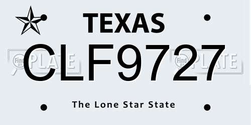 CLF9727 Texas License Plate