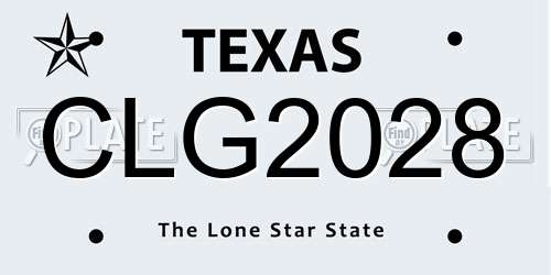 CLG2028 Texas License Plate