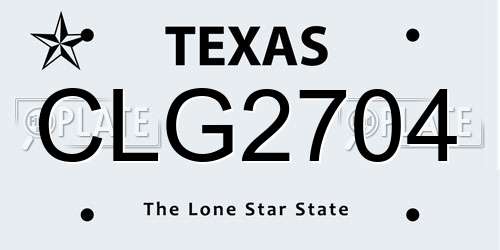 CLG2704 Texas License Plate