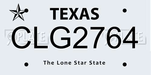 CLG2764 Texas License Plate