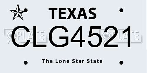 CLG4521 Texas License Plate