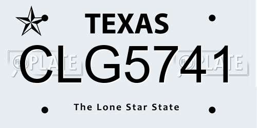 CLG5741 Texas License Plate