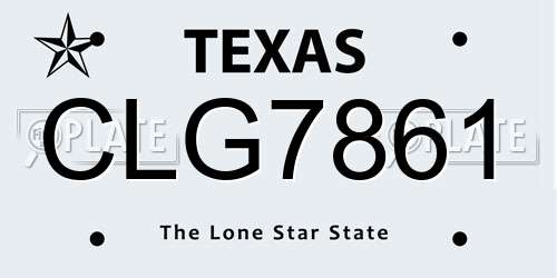 CLG7861 Texas License Plate