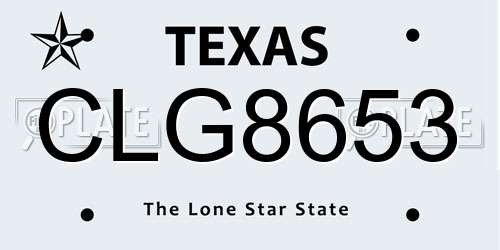 CLG8653 Texas License Plate