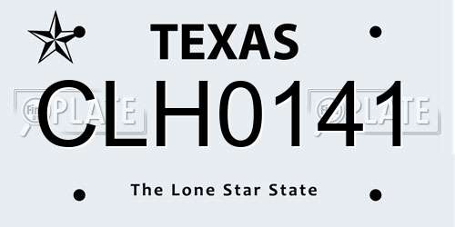 CLH0141 Texas License Plate