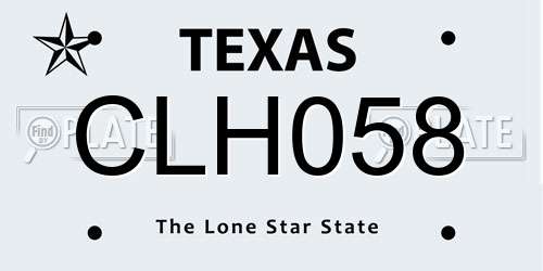 CLH058 Texas License Plate