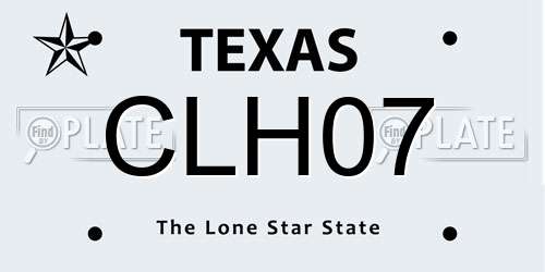 CLH07 Texas License Plate