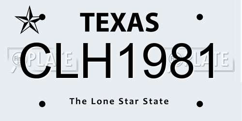 CLH1981 Texas License Plate