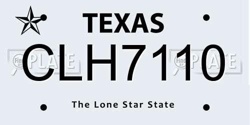 CLH7110 Texas License Plate
