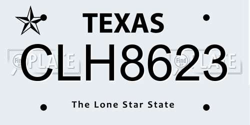CLH8623 Texas License Plate