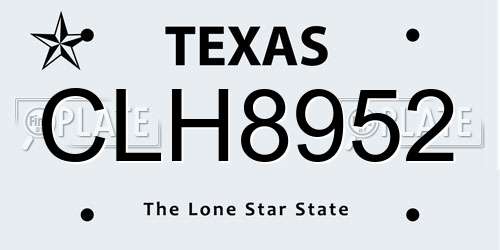 CLH8952 Texas License Plate