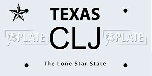 CLJ Texas License Plate