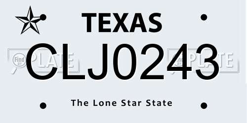 CLJ0243 Texas License Plate