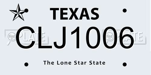 CLJ1006 Texas License Plate