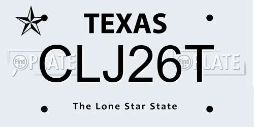 CLJ26T Texas License Plate