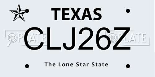 CLJ26Z Texas License Plate