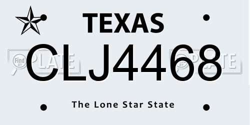 CLJ4468 Texas License Plate