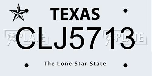 CLJ5713 Texas License Plate