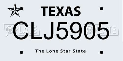 CLJ5905 Texas License Plate