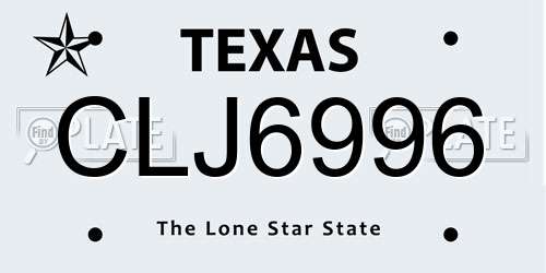 CLJ6996 Texas License Plate