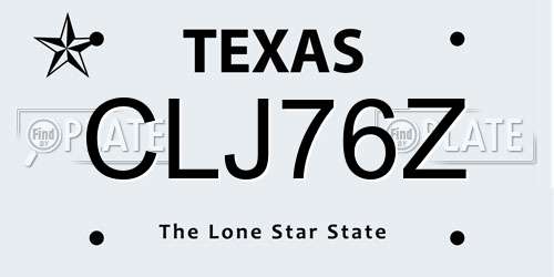 CLJ76Z Texas License Plate
